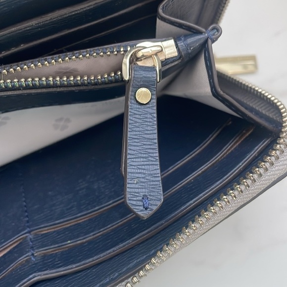 Kate Spade wallet pebbled leather zip gold hardware pockets accessory bag - Picture 6 of 15